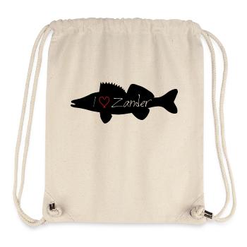I Love Zander schwarz durchsichtig - Stanley/Stella recycelter Gym Bag - Naturweiß - Vorne
