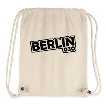 Berlin - 030 - Capitale - Allemagne - Indicatif régional - Sac à cordon recyclé Stanley/Stella - blanc naturel - Devant