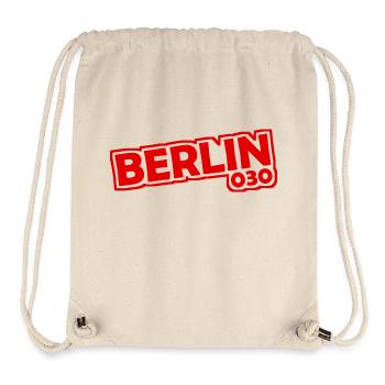 Berlin - 030 - Capitale - Allemagne - Indicatif régional - Sac à cordon recyclé Stanley/Stella - blanc naturel - Devant
