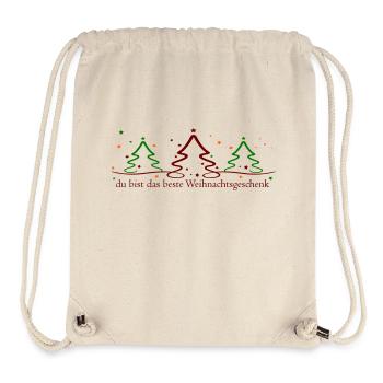 Cadeau de Noël - Sac à cordon recyclé Stanley/Stella - blanc naturel - Devant