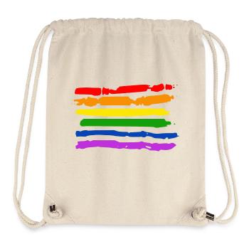 Drapeau de la fierté - Sac à cordon recyclé Stanley/Stella - blanc naturel - Devant