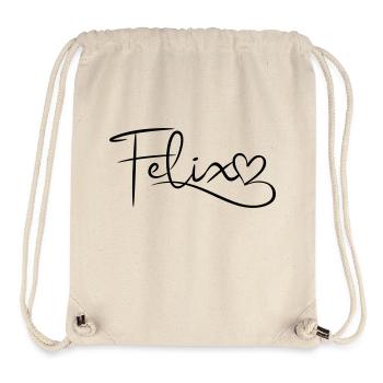 Felix, last name, first name, heart décor - Stanley/Stella Recycled Gym Bag - natural - Front