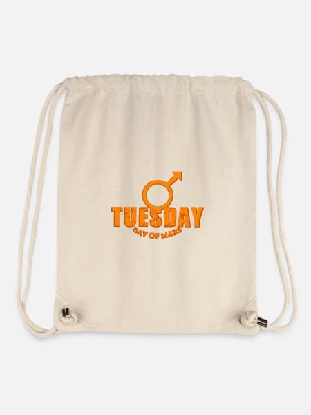 Tuesday Dienstag Mars Wochentage orange used look - Stanley/Stella recycelter Gym Bag - Naturweiß