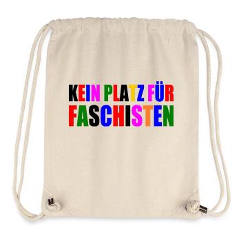 No place for fascists - Stanley/Stella Recycled Gym Bag - natural - Front