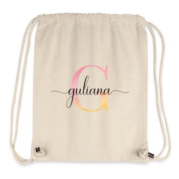G| Monogram | Name | Guliana |Watercolor - Stanley/Stella Recycled Gym Bag - natural - Front