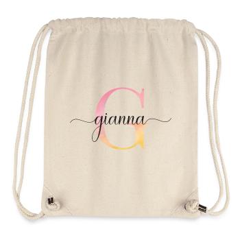 G| Monogram | Name | Gianna |Watercolor - Stanley/Stella Recycled Gym Bag - natural - Front