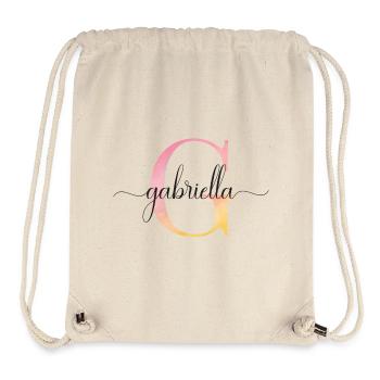 G| Monogram | Name | Gabriella |Watercolor - Stanley/Stella Recycled Gym Bag - natural - Front