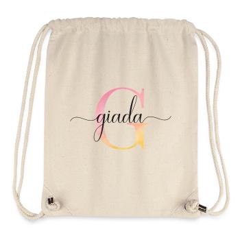G| Monogram | Name | Giada |Watercolor - Stanley/Stella Recycled Gym Bag - natural - Front