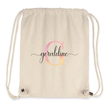 G| Monogram | Name | Geraldine |Watercolor - Stanley/Stella Recycled Gym Bag - natural - Front