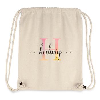 H | Monogramm | Name | Hedwig |Watercolor - Stanley/Stella recycelter Gym Bag - Naturweiß - Vorne