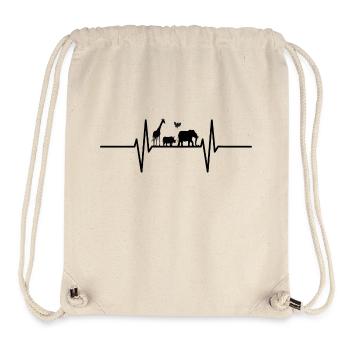 Herzschlag mit wilden Tieren - Stanley/Stella recycelter Gym Bag - Naturweiß - Vorne