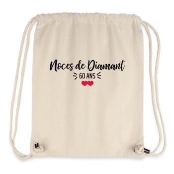 noces de Diamant - Sac à cordon recyclé Stanley/Stella - blanc naturel - Devant