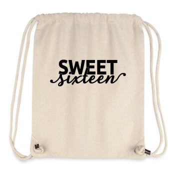 Sweet Sixteen Mignon cadeau de 16 ans - Sac à cordon recyclé Stanley/Stella - blanc naturel - Devant