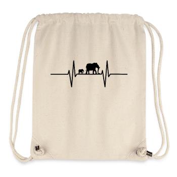 Battements de cœur avec les éléphants - Sac à cordon recyclé Stanley/Stella - blanc naturel - Devant