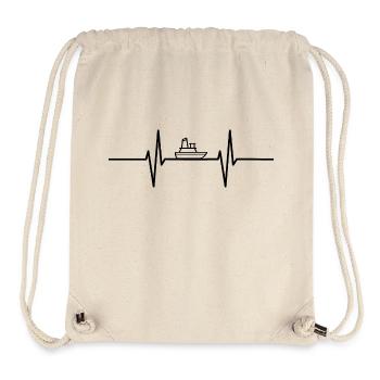 Battement de cœur avec bateau - Sac à cordon recyclé Stanley/Stella - blanc naturel - Devant