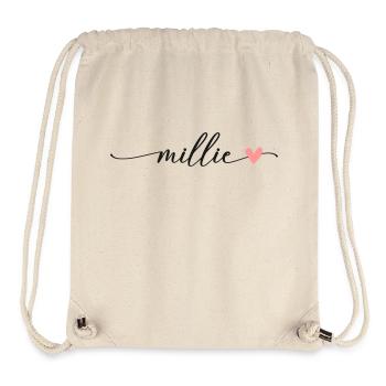 Millie Name Calligraphy Font - Stanley/Stella Recycled Gym Bag - natural - Front