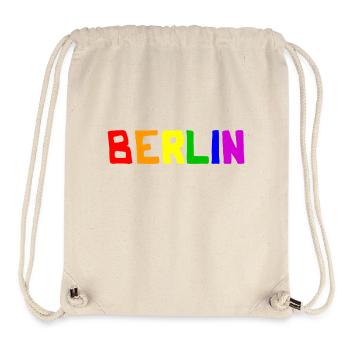 Berlin Arc-en-ciel Couleurs Gay Lesbienne Gay LGBT - Sac à cordon recyclé Stanley/Stella - blanc naturel - Devant