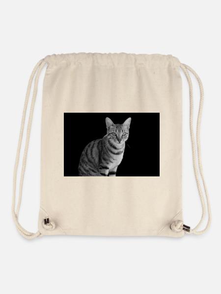 Katze weiß-schwarz - Stanley/Stella recycelter Gym Bag - Naturweiß