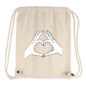 Les mains forment un cœur - Sac à cordon recyclé Stanley/Stella - blanc naturel - Devant