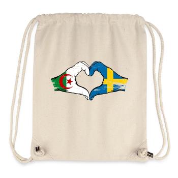 Algeria Sweden Flag Hands Heart Shape Used - Stanley/Stella Recycled Gym Bag - natural - Front