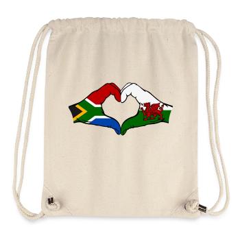 Südafrika Wales Flagge Hände Herzform - Stanley/Stella recycelter Gym Bag - Naturweiß - Vorne