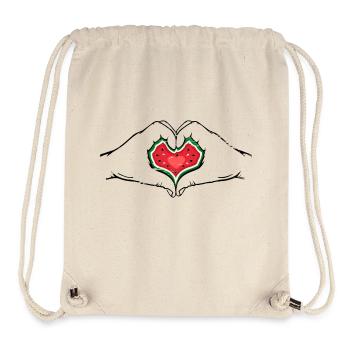 Wassermelone Design Hände Herzform used - Stanley/Stella recycelter Gym Bag - Naturweiß - Vorne