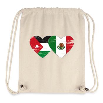 Jordanie Mexique Drapeau Coeur Utilisé - Sac à cordon recyclé Stanley/Stella - blanc naturel - Devant
