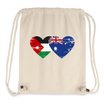 Jordan Australia flag heart used - Stanley/Stella Recycled Gym Bag - natural - Front