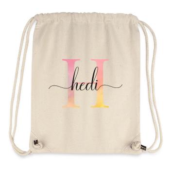 H | Monogramm | Name | Hedi |Watercolor - Stanley/Stella recycelter Gym Bag - Naturweiß - Vorne