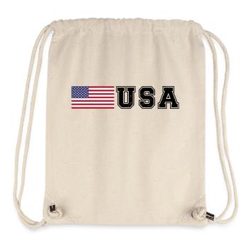 ÉQUIPE États-Unis Drapeau américain devant la police de caractères - Sac à cordon recyclé Stanley/Stella - blanc naturel - Devant