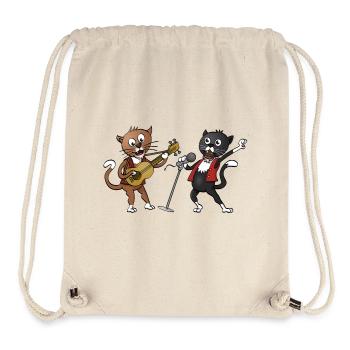 Two happy cats making music together. - Stanley/Stella Recycled Gym Bag - natural - Front