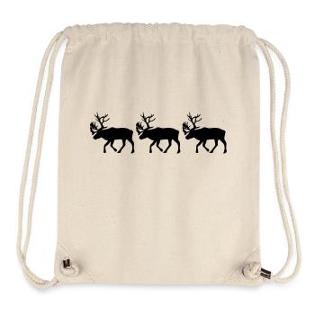 Caribou - Reindeer- xmas - Stanley/Stella Recycled Gym Bag - natural - Front