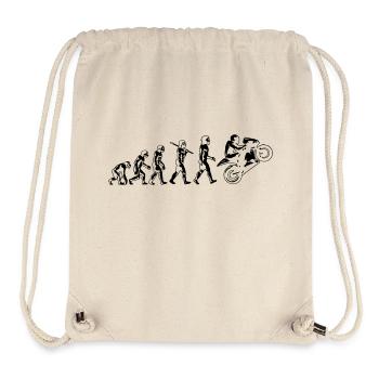 motorcycle evolution wheelie white print - Stanley/Stella Recycled Gym Bag - natural - Front
