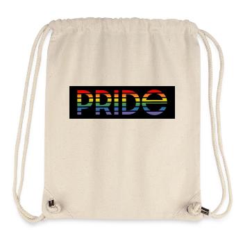 Fond noir arc-en-ciel Pride - Sac à cordon recyclé Stanley/Stella - blanc naturel - Devant