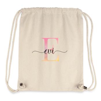 E| Monogramm | Name | Evi |Watercolor - Stanley/Stella recycelter Gym Bag - Naturweiß - Vorne