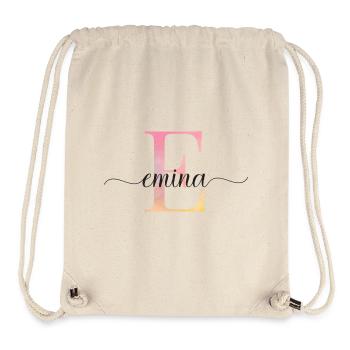 E| Monogramm | Name | Emina |Watercolor - Stanley/Stella recycelter Gym Bag - Naturweiß - Vorne