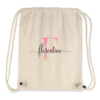 F| Monogramm | Name | Florentine |Watercolor - Stanley/Stella recycelter Gym Bag - Naturweiß - Vorne