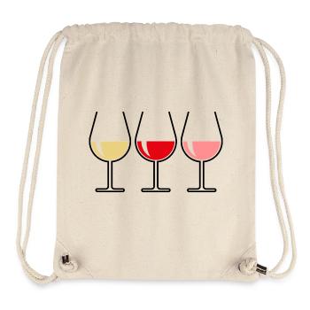 Weißwein Rotwein Roséwein (Wein Bauchig Offen) - Stanley/Stella recycelter Gym Bag - Naturweiß - Vorne