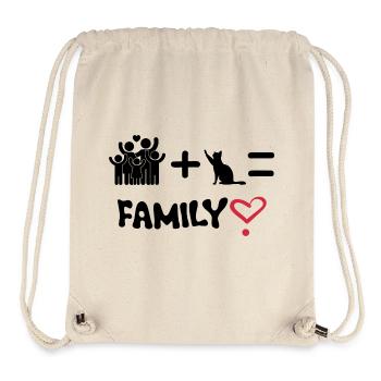 Family Cat Graphic - Stanley/Stella Recycled Gym Bag - natural - Front