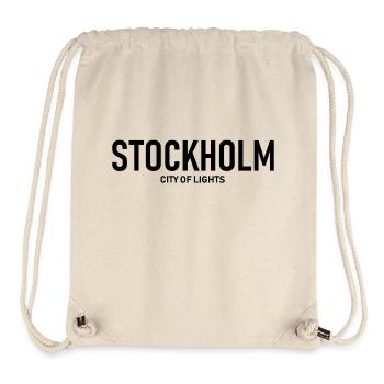 Stockholm - Ville Lumière - Schweden - Suède - Sac à cordon recyclé Stanley/Stella - blanc naturel - Devant