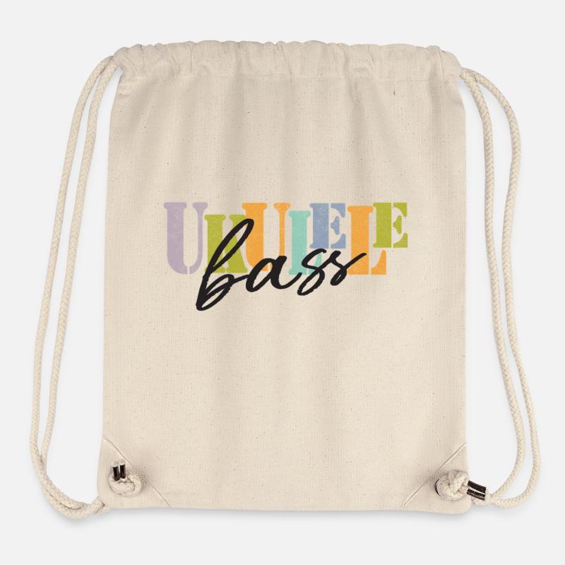 Ukulélé Basse coloré et noir - Sac à cordon recyclé Stanley/Stella - blanc naturel