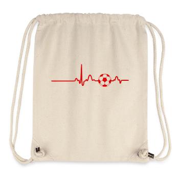 ECG COEUR EN LIGNE FOOTBALL rouge - Sac à cordon recyclé Stanley/Stella - blanc naturel - Devant