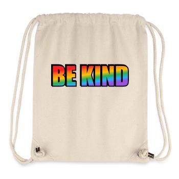 Sei freundlich Regenbogen - Stanley/Stella recycelter Gym Bag - Naturweiß - Vorne