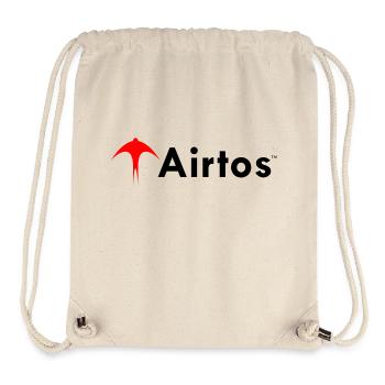 LOGO airtos rouge + texte noir - Sac à cordon recyclé Stanley/Stella - blanc naturel - Devant