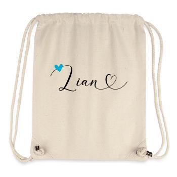 Lian Name Vorname Kalligrafieherz - Stanley/Stella recycelter Gym Bag - Naturweiß - Vorne