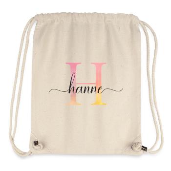 H | Monogramm | Name | Hanne |Watercolor - Stanley/Stella recycelter Gym Bag - Naturweiß - Vorne