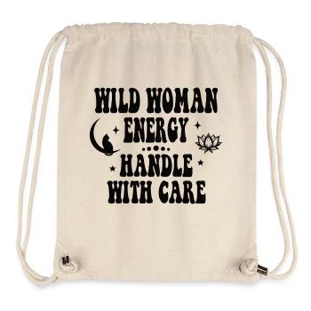 Wild woman energy - handle with care schwarz - Stanley/Stella recycelter Gym Bag - Naturweiß - Vorne