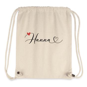 Hanna Name Vorname Kalligrafieherz - Stanley/Stella recycelter Gym Bag - Naturweiß - Vorne