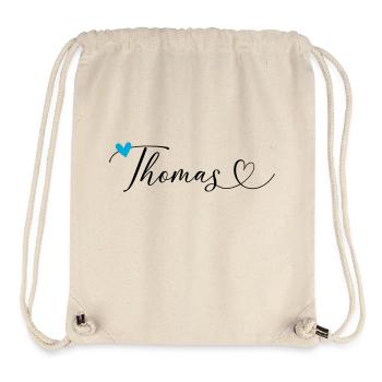 Thomas Name Vorname Kalligrafieherz - Stanley/Stella recycelter Gym Bag - Naturweiß - Vorne