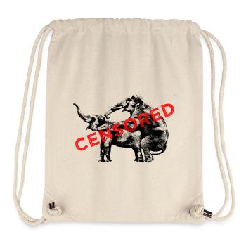 Elefanten bei der Liebe / zensiert - Stanley/Stella recycelter Gym Bag - Naturweiß - Vorne